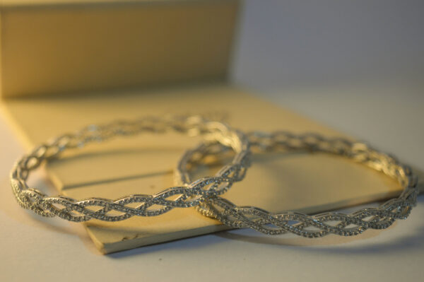 Sparkling Silver Bangles - Image 2