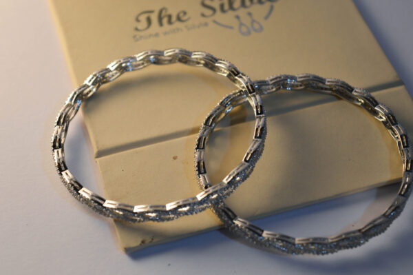 Sparkling Silver Bangles - Image 3