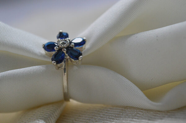 Blue Floral Ring - Image 3