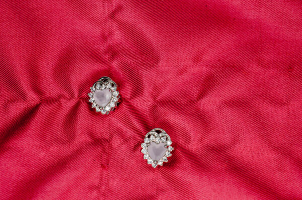 Sparkling Heart Stud Earrings