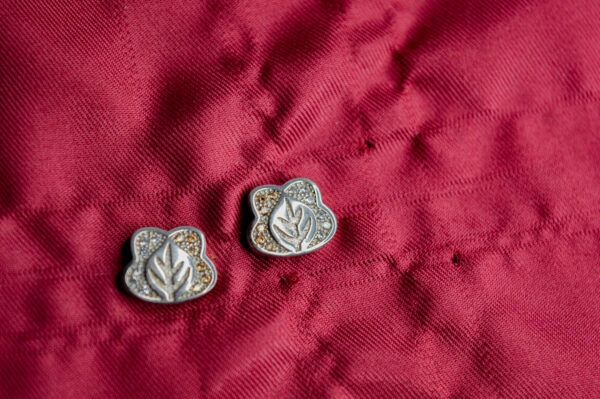 Leaf Studs with Sparkle