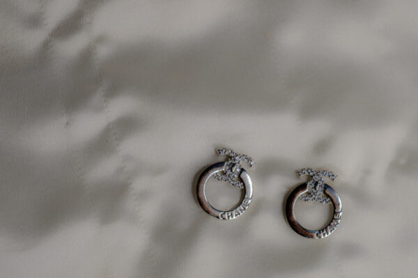 Chanel Crystal Interlocking Earrings - Image 3